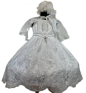 GIRLS CHRISTENING DRESS (0232373) WHITE